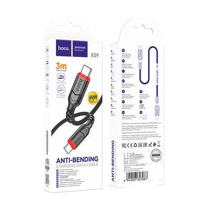 HOCO X59 Charging Data Cable (C to L, C to C, A to C, A to L)(2m, 3m)