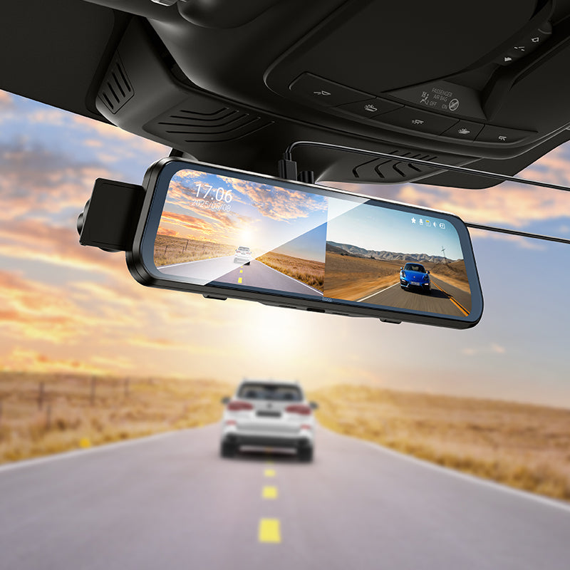 HOCO DV16 Rearview Mirror 9.66-inch Front/Back Driving Recorder(dual-channel)