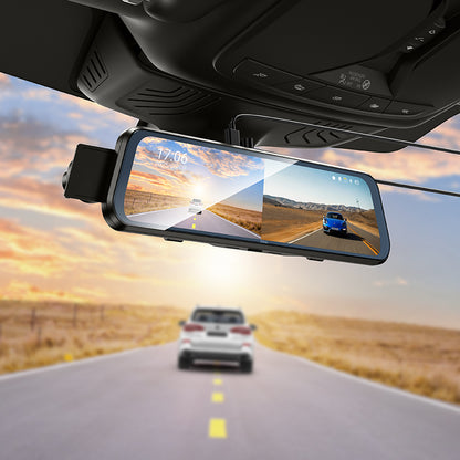 HOCO DV16 Rearview Mirror 9.66-inch Front/Back Driving Recorder(dual-channel)