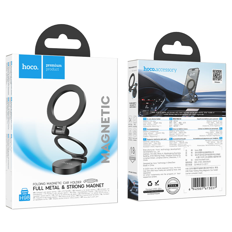 HOCO H98 Ring Folding Magnetic Phone Holder for Center Console