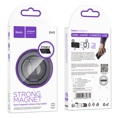 HOCO GH9 Double-Ring Double-Sided MagSafe Magnetic Ring Phone Holder