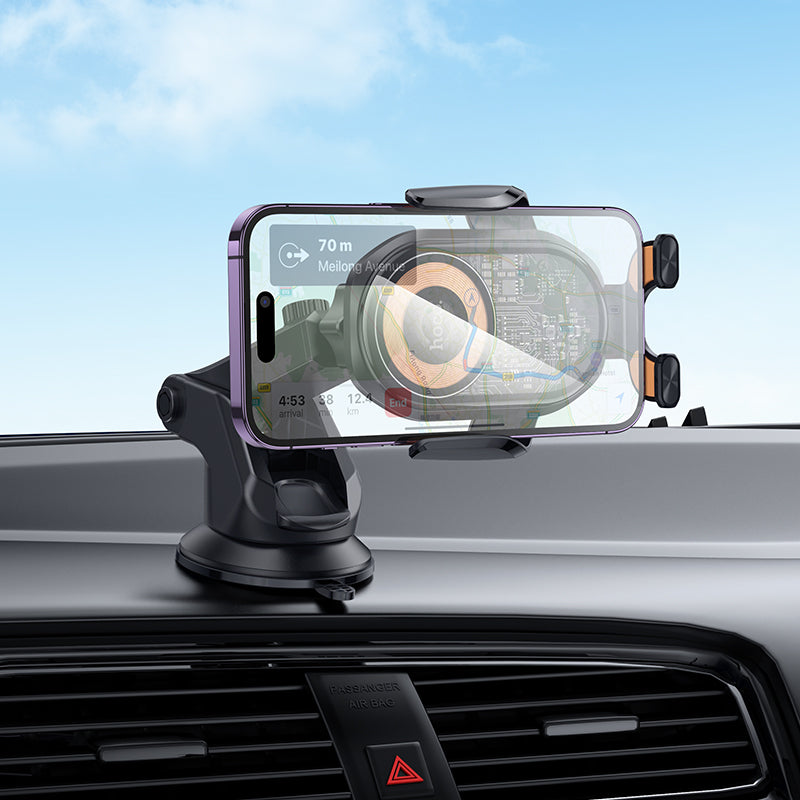 HOCO HW34 3-Axis Linkage Wireless Charging Car Holder for Dashboard/Center Console