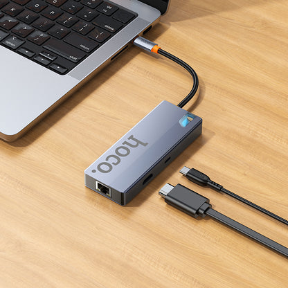 HOCO HB51 Type-C to HDTV + RJ45 + PD + 3xUSB3.0 6-in-1 Converter/Adapter/Hub