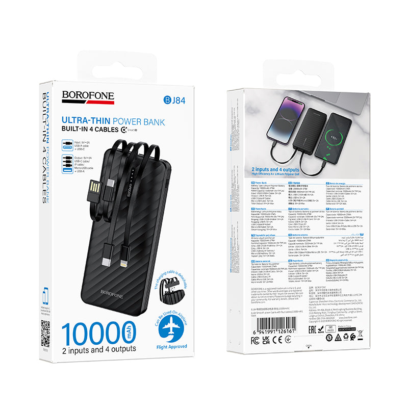 HOCO BOROFONE BJ84 10000mAh Power Bank with 4 Cables