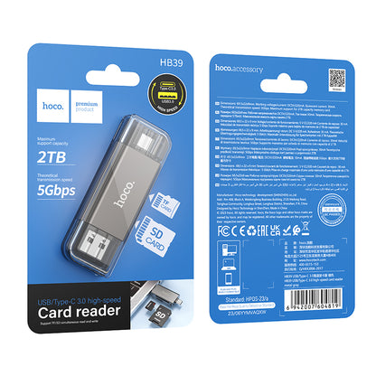 HOCO HB39 USB-A and Type-C 3.0 Card Reader