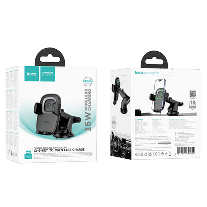 HOCO HW32 Wireless Charging Car Holder for Dashboard/Center Console