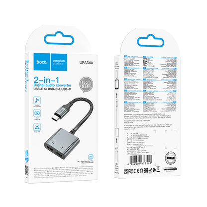 HOCO UPA34A Adapter Type-C to Dual Type-C Digital Audio Converter