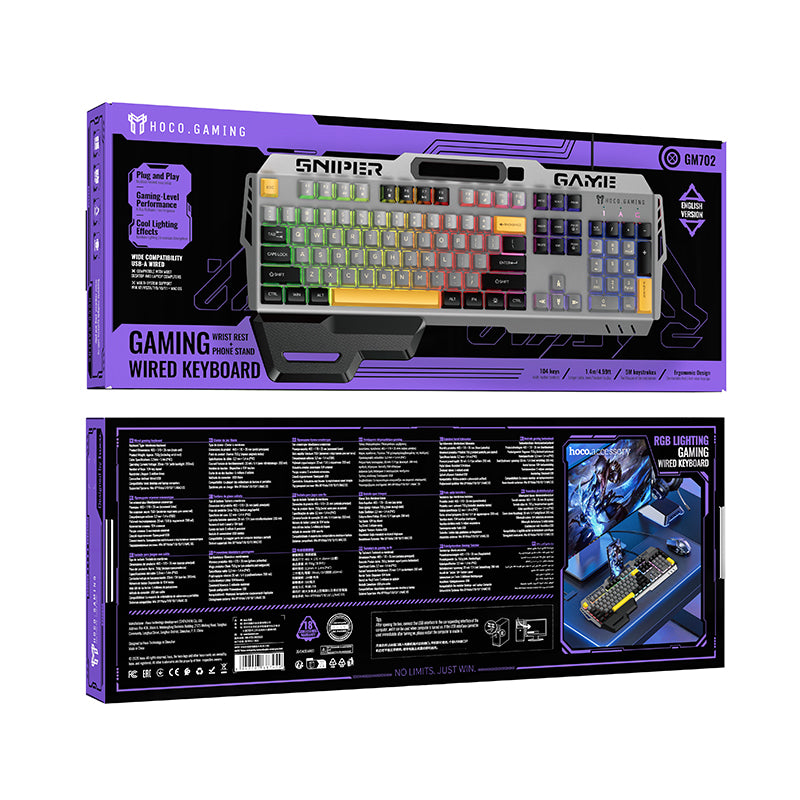 HOCO GM702 Wired Gaming Keyboard (English Version)