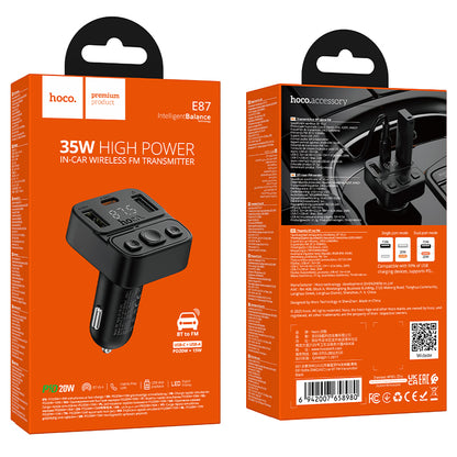 HOCO E87 35W(1A1C) Car Charger with Bluetooth + FM Transmitter