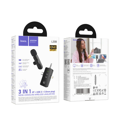 HOCO L20B Wireless Microphone (Lightning/Type-C/3.5)