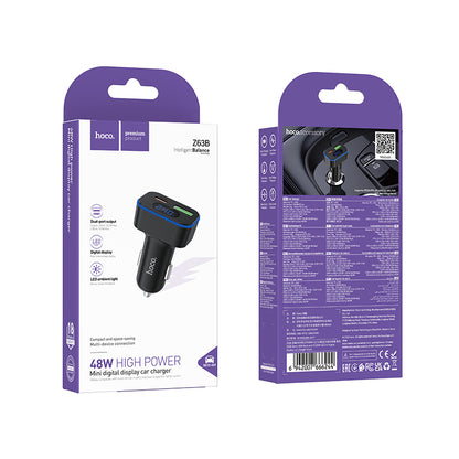 HOCO Z63B 48W QC3.0 Digital Display Car Charger (1C1A)