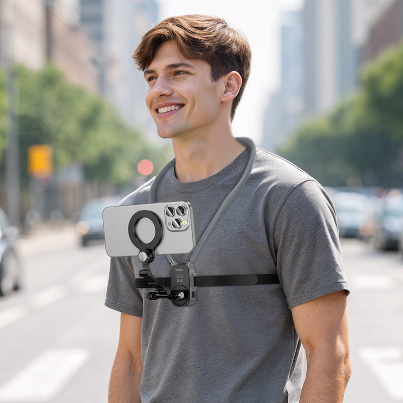 HOCO K31 Hands-Free Magnetic Neck Mount Phone Holder & Action Camera Mount
