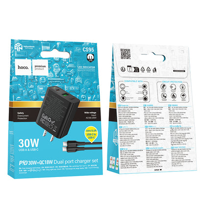 HOCO CS95 PD30W + QC3.0 Dual Port Charger/Set