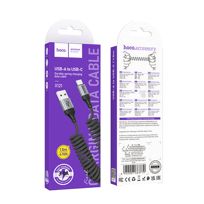 HOCO X121 Coiled Charging Data Cable (C to L, C to C, A to C, A to L)