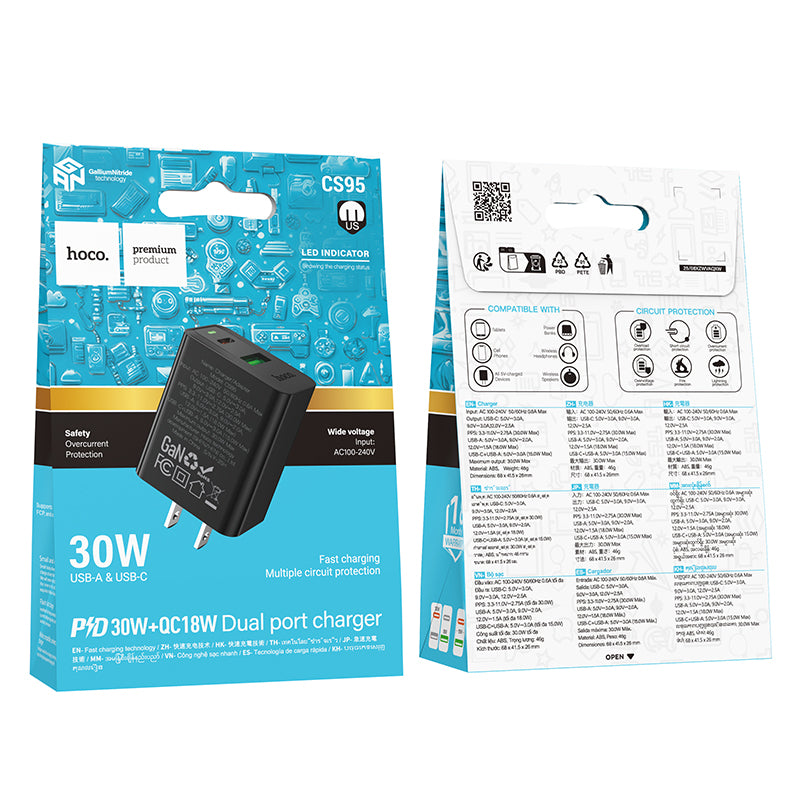 HOCO CS95 PD30W + QC3.0 Dual Port Charger/Set