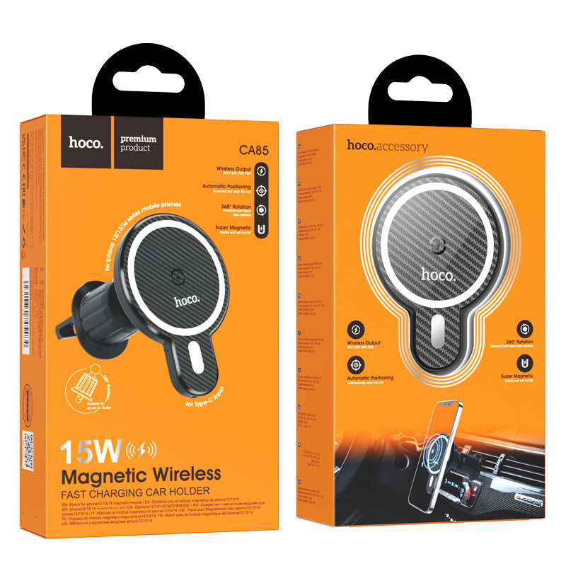 HOCO CA85 Magnetic Wireless CHarging Car Holder for Air Outlet