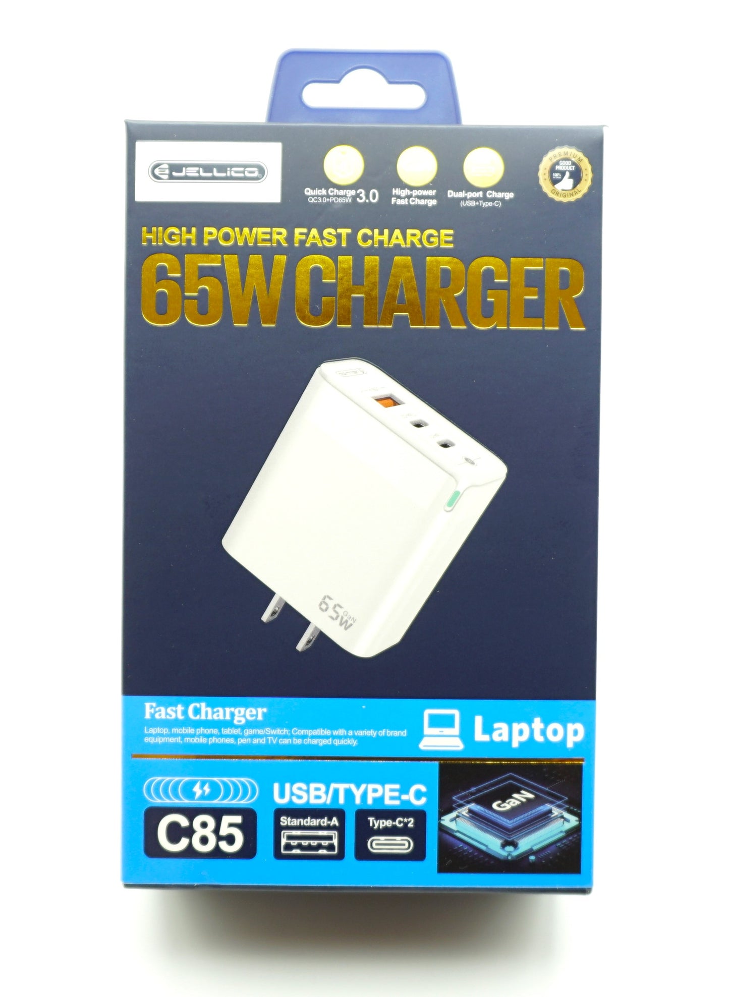 Jellico C85 65W 1xUSB-A 2xType-C Fast Charger