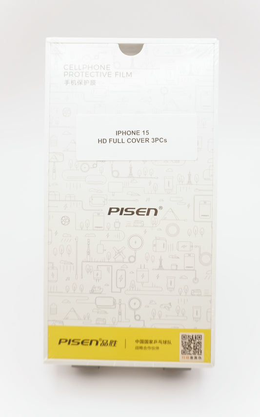 New! PISEN Tempered Glass Screen Protector for iPhone 15/Plus/Pro/Pro Max 3 sheets