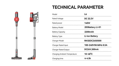 Redroad L6 Cordless Vacuum Cleaner