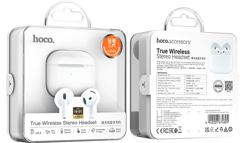 HOCO CES9 TWS Wireless Headphones with Charging Case