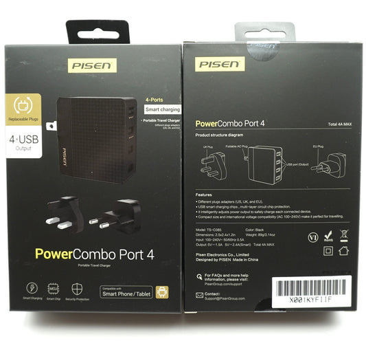 PISEN TS-C085 PowerCombo Port 4 Portable Travel Charger