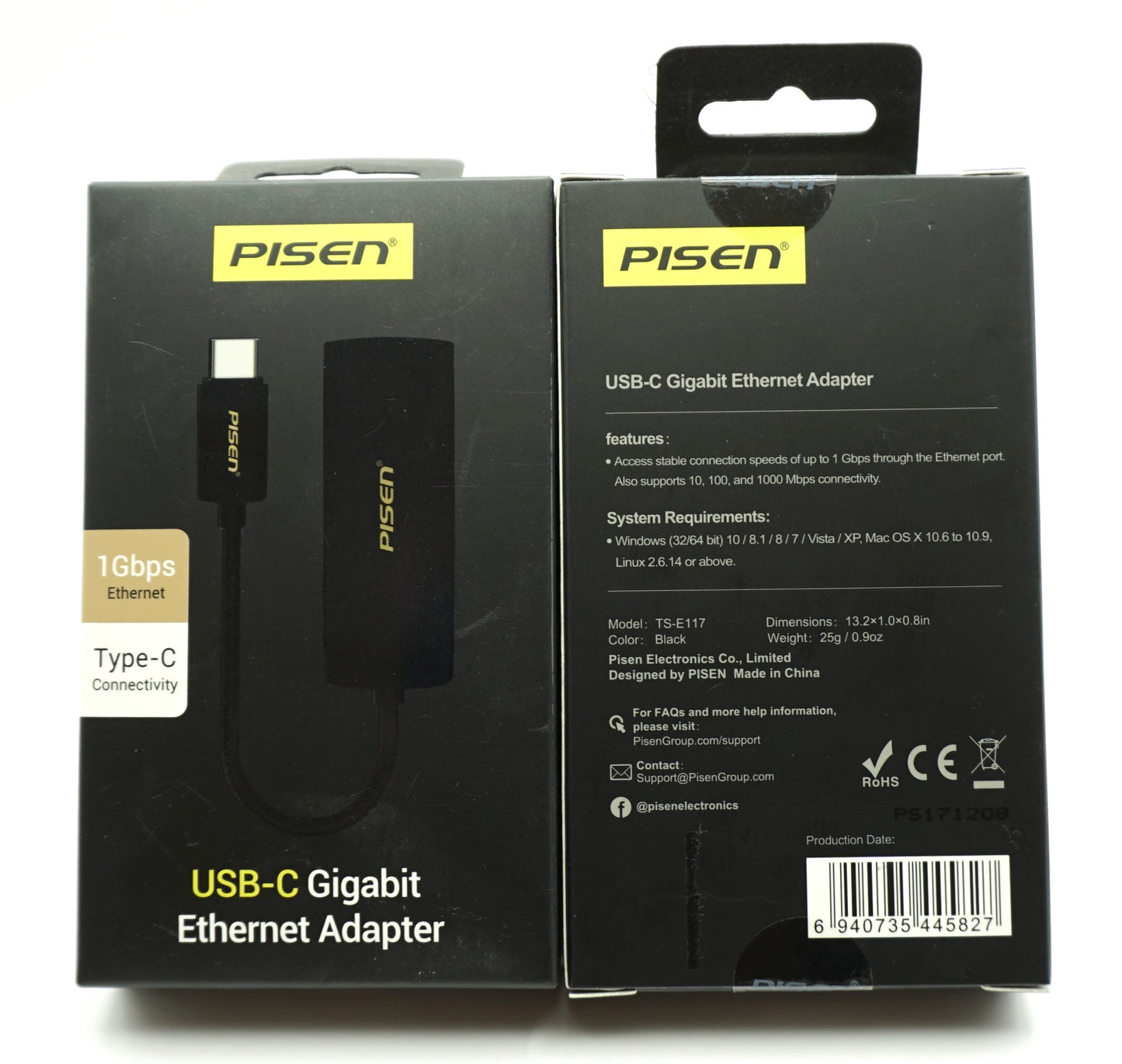 PISEN TS-E117 Gigabit Ethernet Adapter Type-C