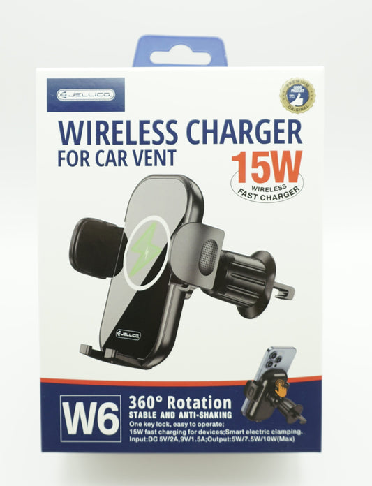 Jellico W6 15W Wireless Charging Car Holder