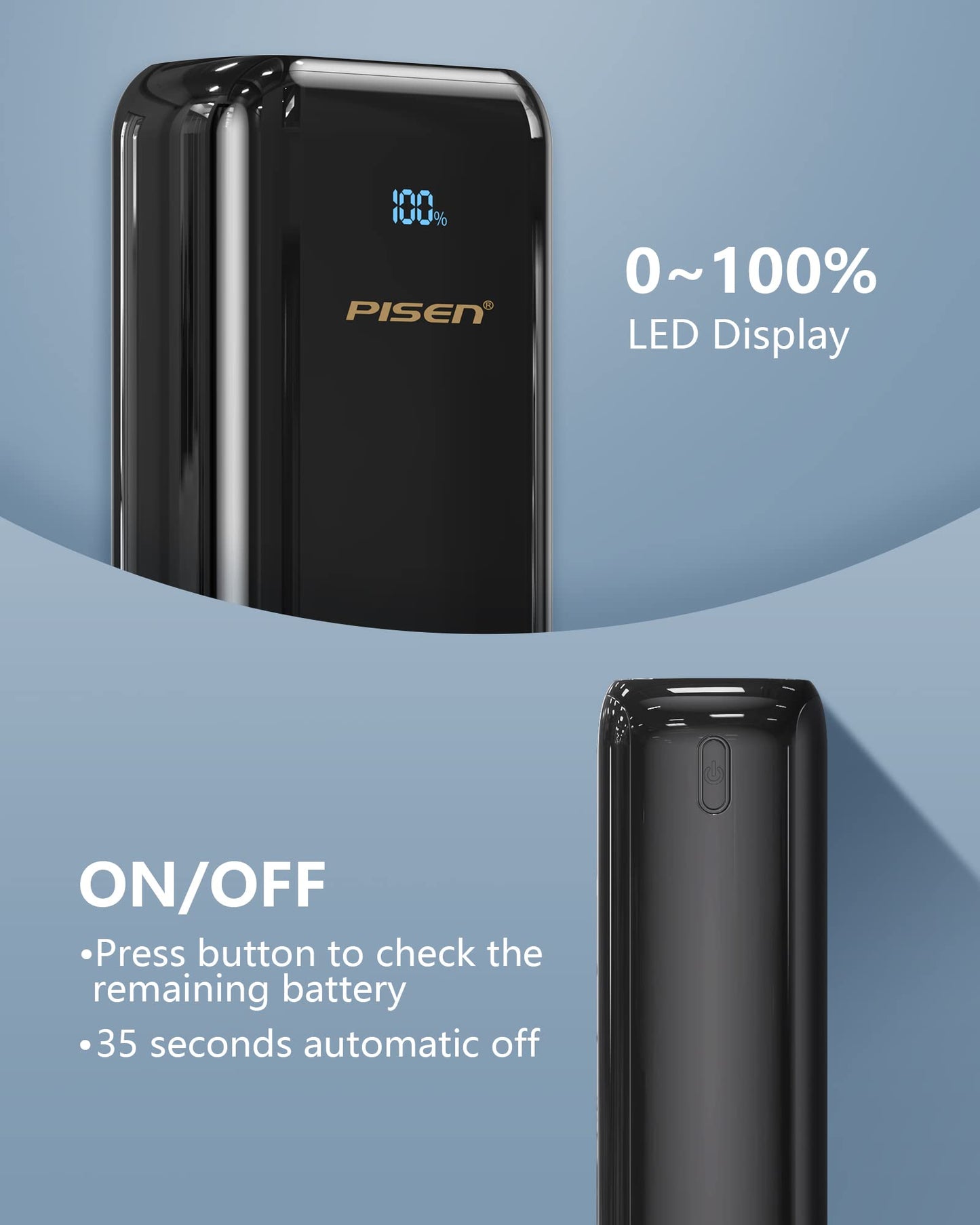 PISEN BL-D99LS PD 22.5W Power Bank 30000mAh with LED Display