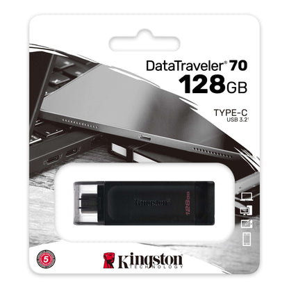 Kingston DT70 DataTraveler 70 USB-C Flash Drive USB 3.2 Type-C 128GB