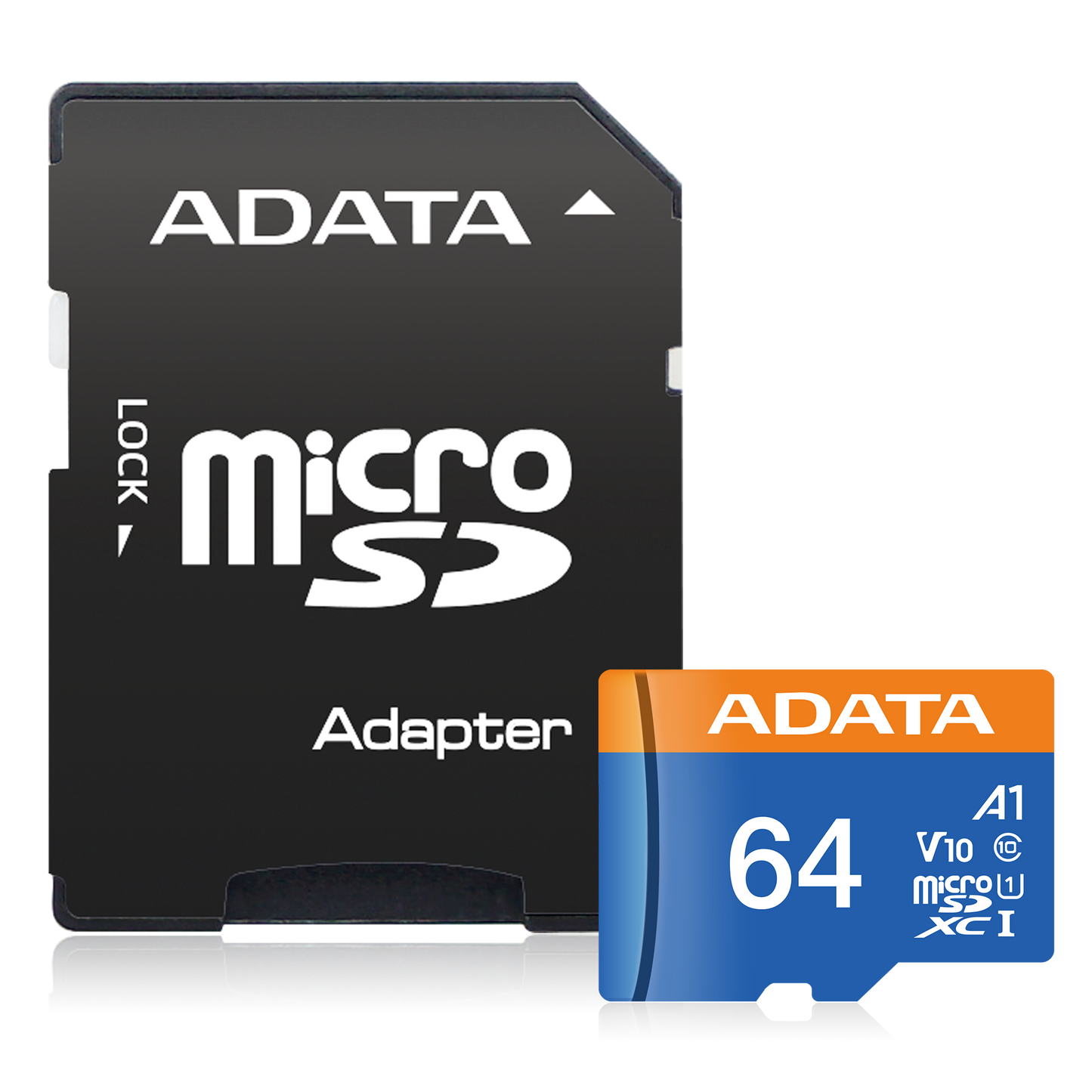 ADATA 64GB Micro SD Card with Adapter AUSDX64GUICL10A1-RA1