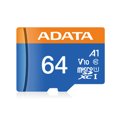 ADATA 64GB Micro SD Card with Adapter AUSDX64GUICL10A1-RA1