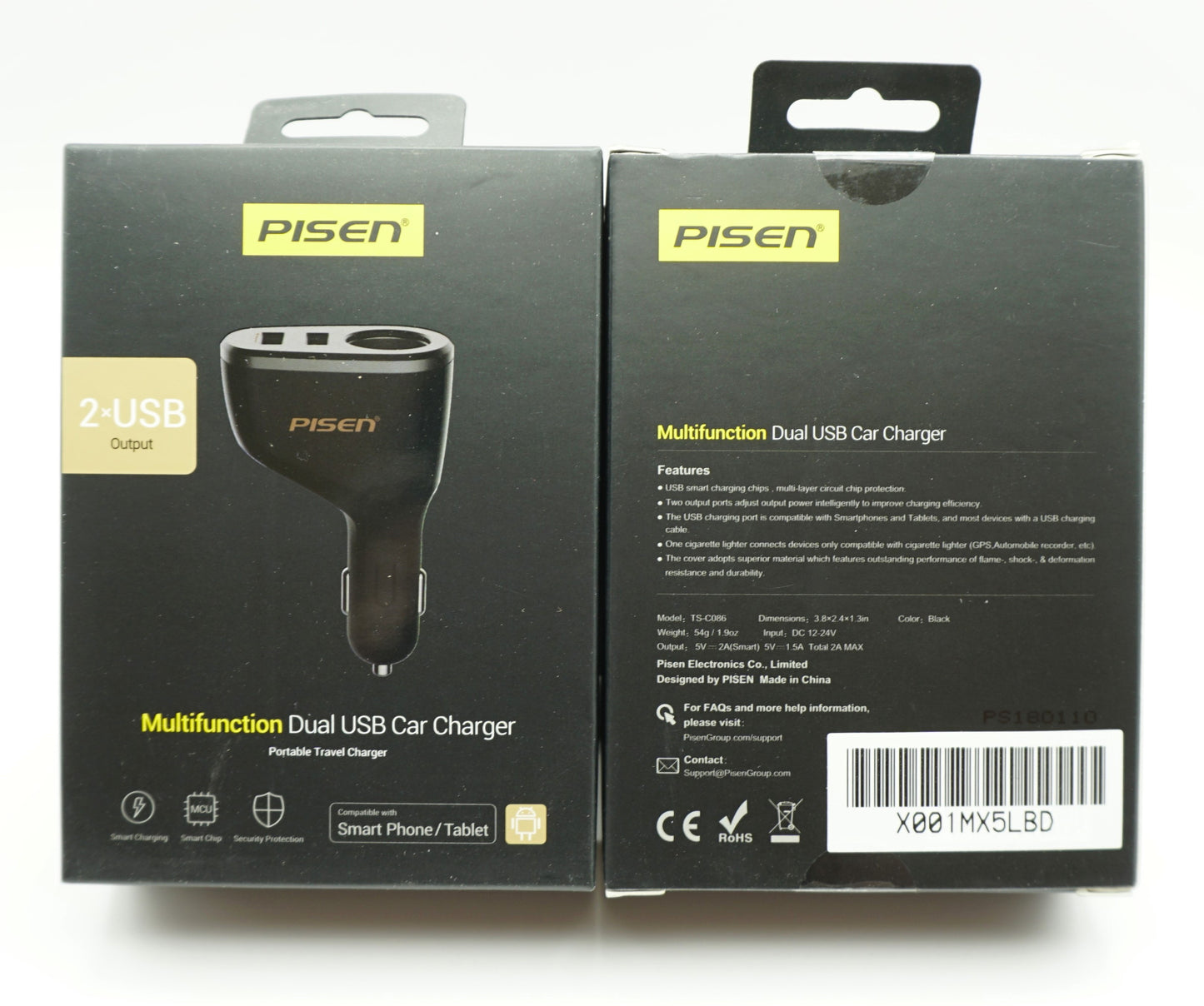 PISEN TS-C086 Multifunction Car Charger